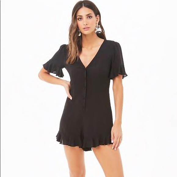 black short sleeve romper